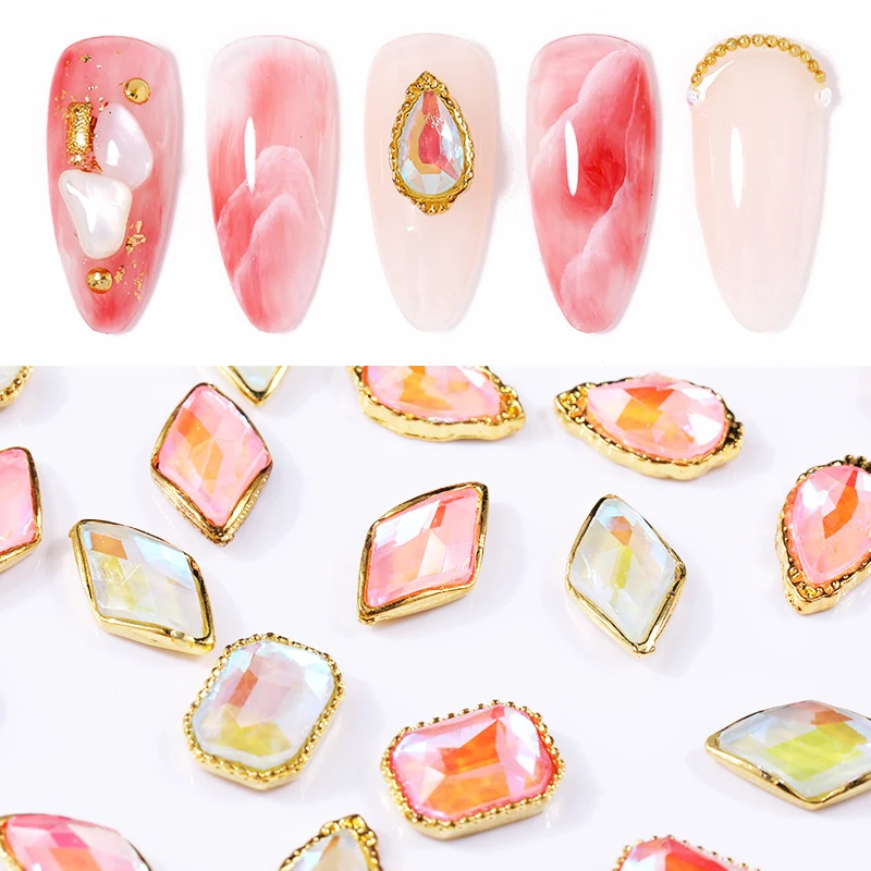 5 штук пакет Стразы для ногтей смешанные цвета плоская задняя квадратная