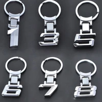 fashion creative modified digital metal car keychain key ring key chain for adui lexus bezn bmw x 1 3 5 6 7 8 logo car styling