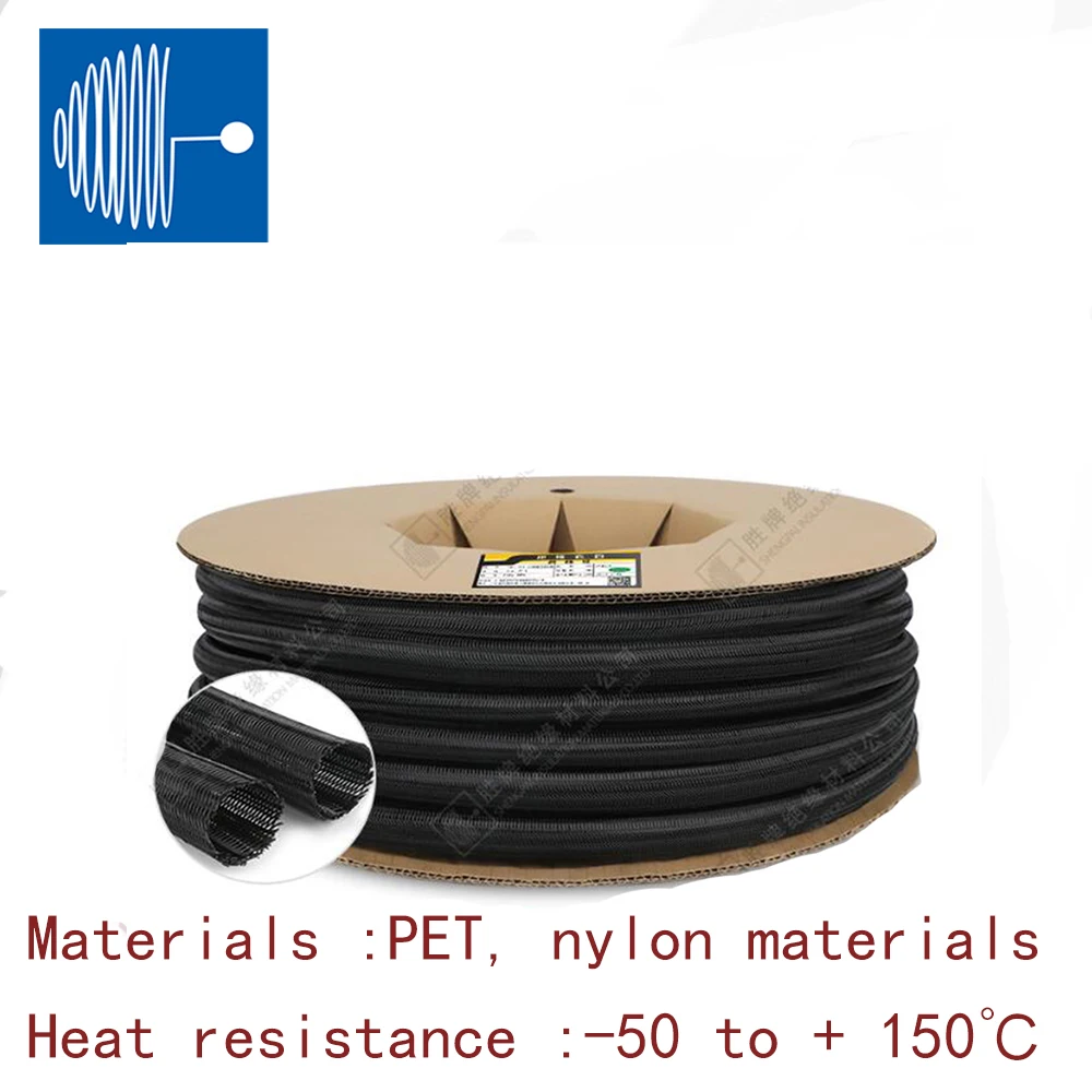 

TRIUMPHCABLE 60 мм 70 мм 80 мм нейлон 5 м ПЭТ плетеная сетка трубка змеиная кожа сетка износостойкая огнезащитная сетка телескопическая втулка