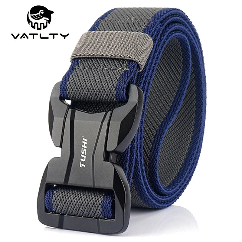 

95cm-125cm Magnetic Tactical Belt For Men Zinc Alloy Buckle Strong Nylon Outdoor Work Stretch Belt Military Hunting Accessories