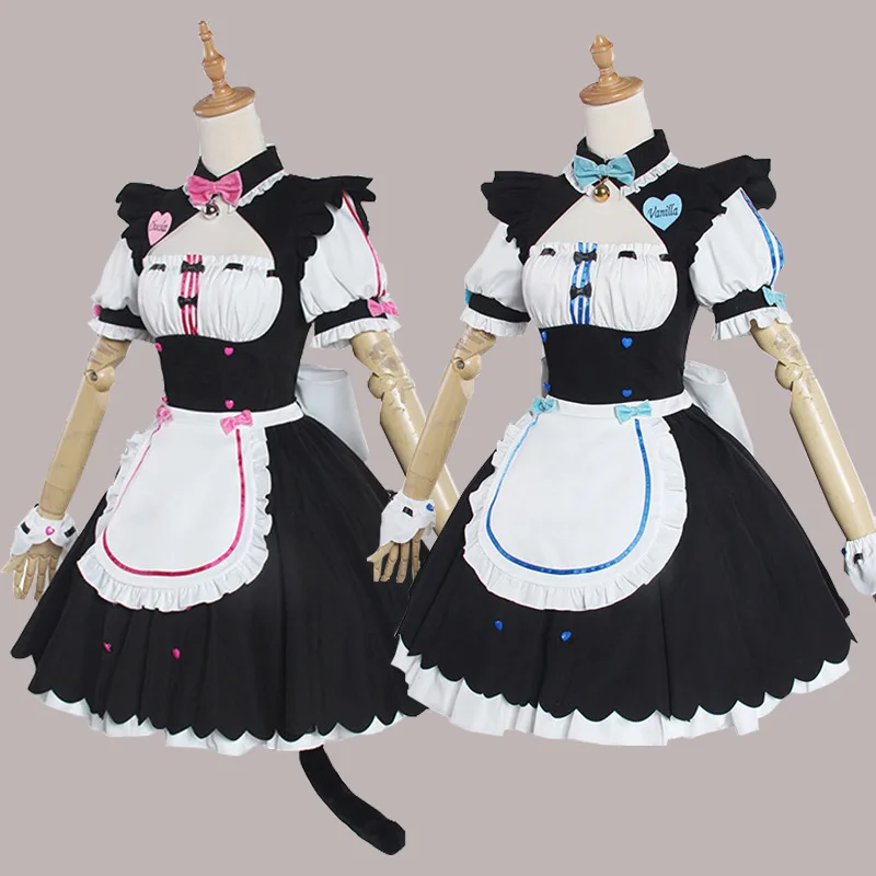 Аниме NEKOPARA Chocola ванильный костюм для косплея милый кавайный горничной одежда