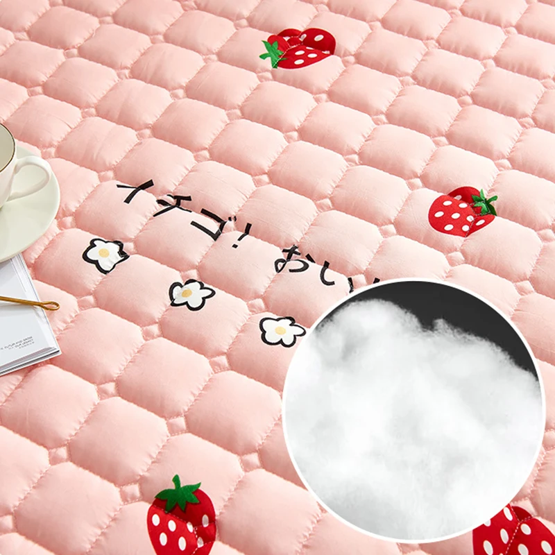 Дышащие хлопковые Наматрасники с принтом в виде клубники защитный хлопковый