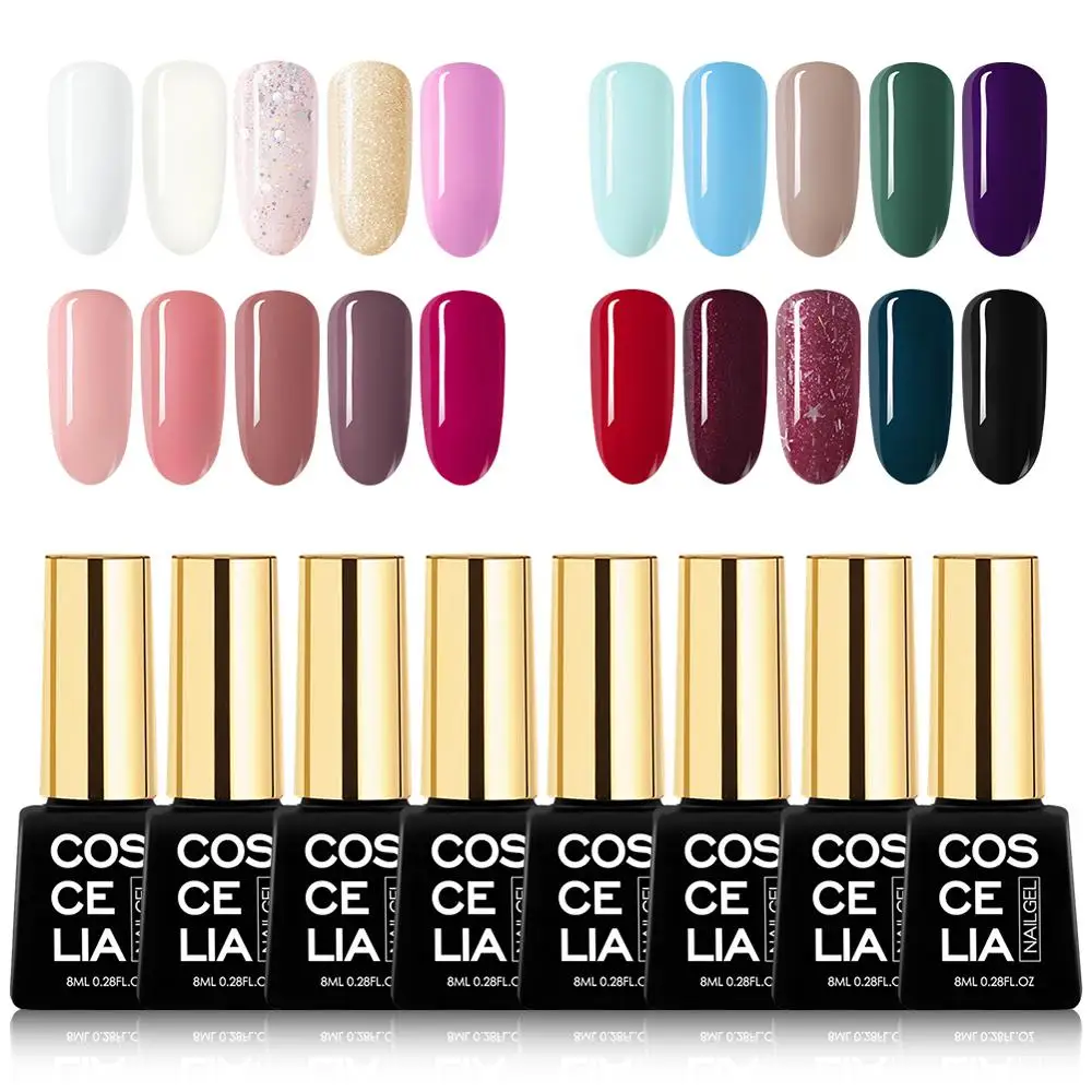 20 Colors Set B 20 шт./лот COSCELIA 8 мл гель набор сплошной цвет набор для маникюра Лак для ногтей Vernis Полупостоянный Гель-лак для ногтей набор - Цвет: 20 Colors Set B