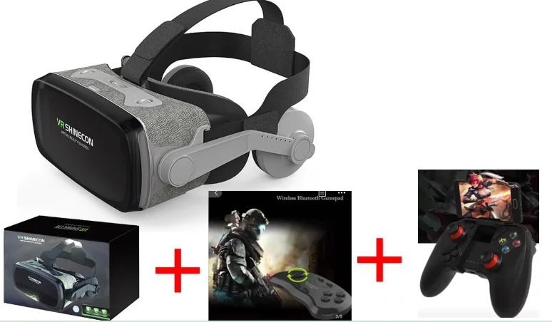 With Controller F Шлем 9,0 VR Очки виртуальной реальности 3D очки Google Cardboard VR гарнитура коробка для 4,0-6,3 дюймового смартфона - Цвет: With Controller F