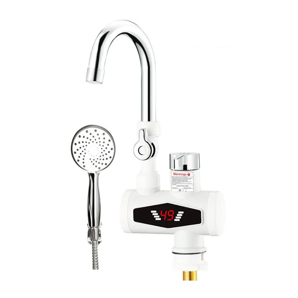 

Water Heater Shower 220V Kitchen Faucet EU Plug Electric Water Heater 3000W Digital Display For Country House Cottage