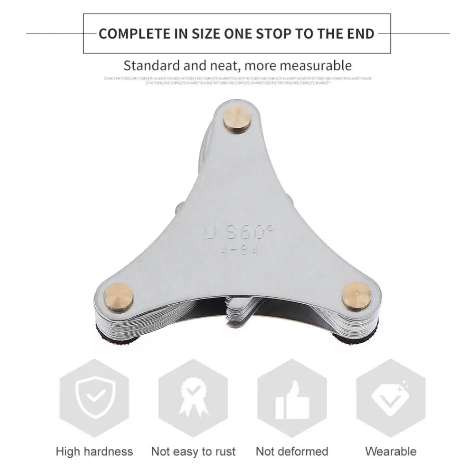Калибр шаг винта 51 шт./компл. нержавеющая сталь США Спецификация датчик резьбы с