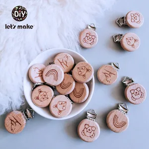 3 шт., деревянные зажимы для соски-пустышки