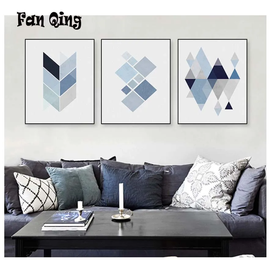 

Full DIY 5D Diamond Painting Round/square Abstract Blue Geometric Shape Art Cross Stitch Diamond Embroidery Pattern Mosaic