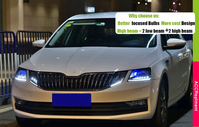 Авто. PRO головной светильник s для Skoda Octavia автомобильный Стайлинг Биксеноновые линзы светодиодный светильник направляющие DRL H7 Ксеноновые фары для Skoda octavia