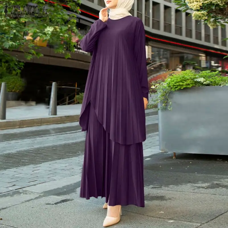 

2 шт., модная женская плиссированная блузка с длинным рукавом