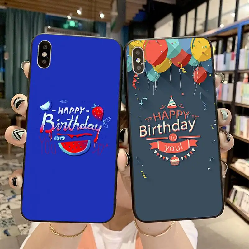 Стильный подарок на день рождения черный мягкий чехол из ТПУ для iPhone 11 pro XS MAX 8 7 6 6S