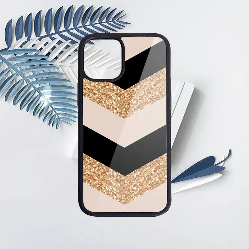 

Glitter Love Gold Rose Phone Cases PC for iPhone 11 12 pro XS MAX 8 7 6 6S Plus X 5S SE 2020 XR Luxury brand shell funda