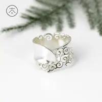 

Benran Chinese Style Cloud Pattern Hollow Sterling Silver Ring Female Personality Retro Tail Ring Index Finger Cold Ancient Styl