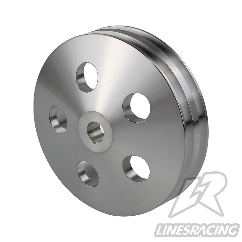 

Fit for G M Aluminum 2 Groove Power Steering Pump Pulley Keyway fits Small Block Chevy 350 454