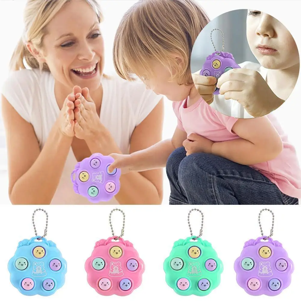 

NEW Kawaii Fidget Toys Whack A Mole Keychain Simple Dimple Fidget Board Portable Antistress Decompression Toys For Children