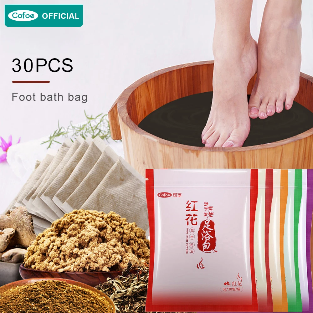 

Cofoe 30pcs Foot Bath Bag Chinese Medicine foot Bath Powder Improve Sleep Ginger Angelica Feet SPA Lymphatic Health
