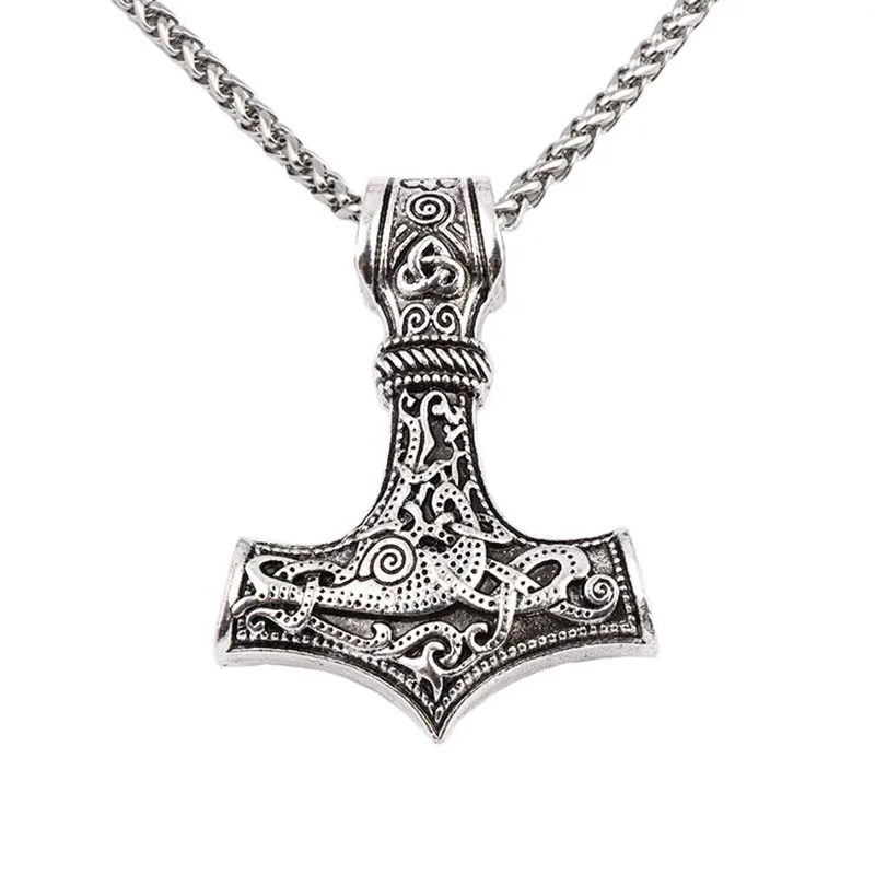 Винтажный Молот Мьёльнир Тора ожерелье с подвеской викингов скандинавский