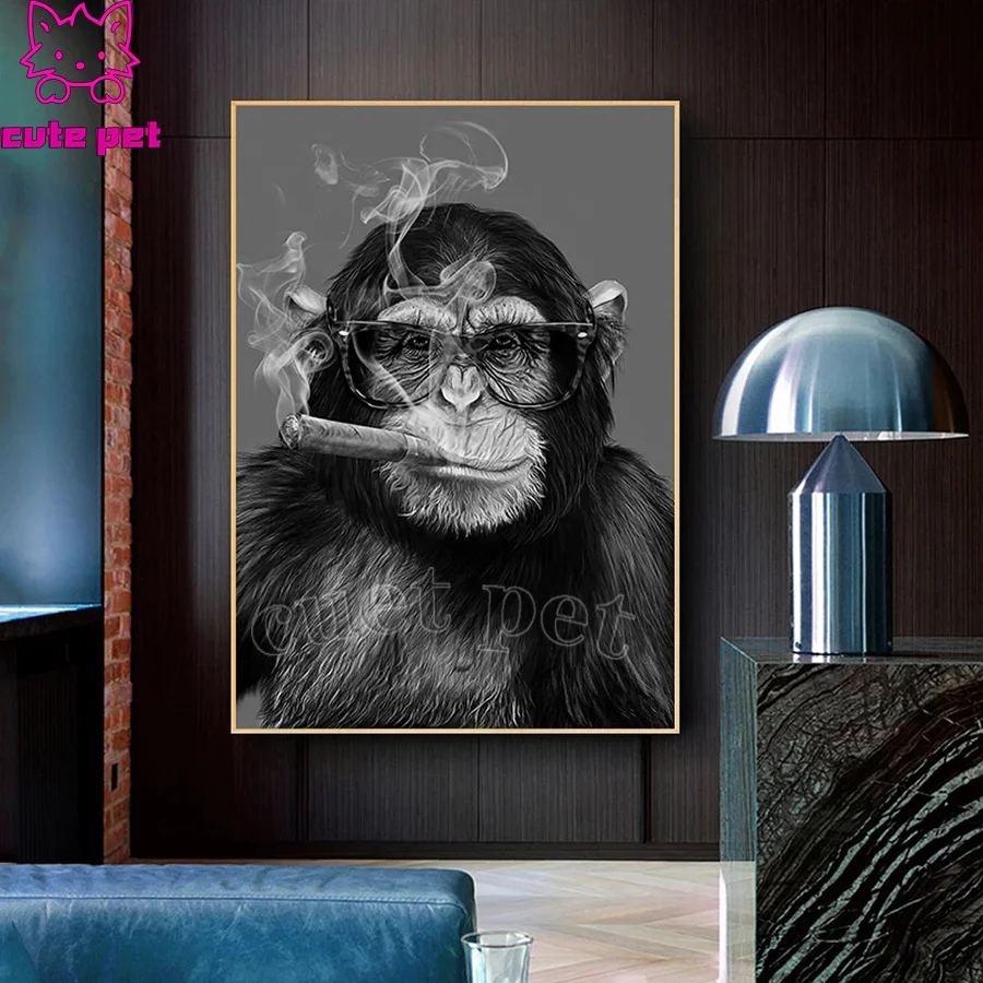 

Алмазная живопись «сделай сам», животное курительное орангутан, алмазная вышивка 5d, полная круглая мозаика, алмазная вышивка крестиком, дом...