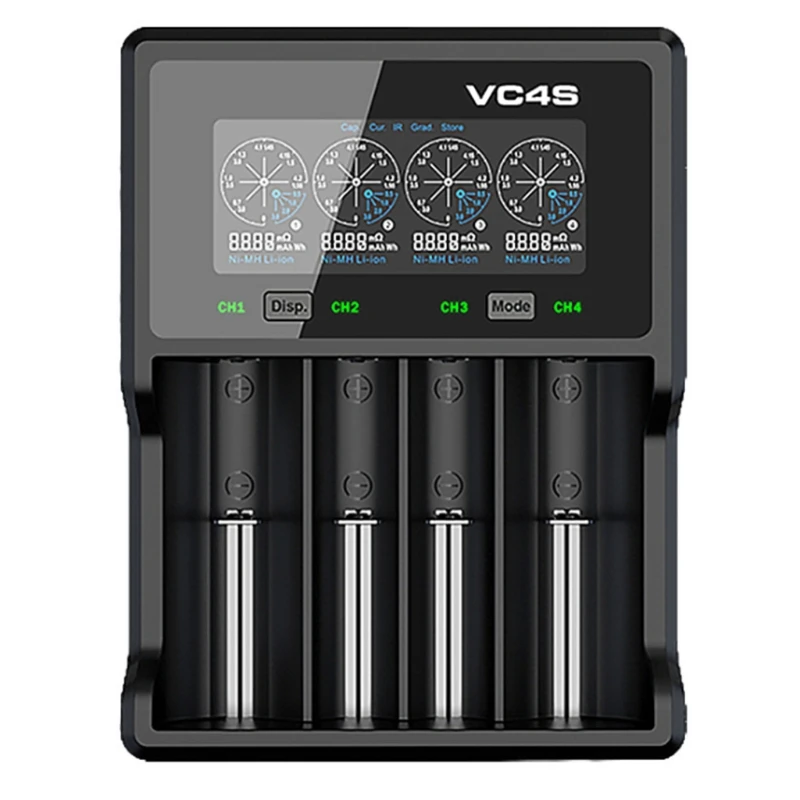 

VC4S Universal Battery Charger LCD Display Speedy Smart Charger for Li-ion/IMR/INR/ICR/10440/14500/14650/16340/18350 53CC