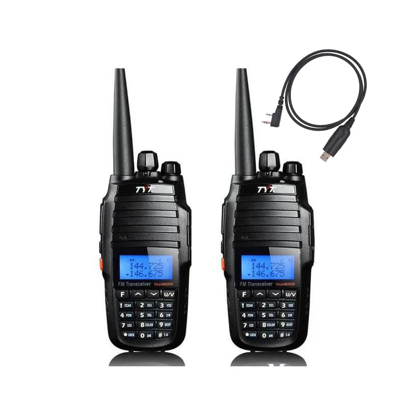 Th-UV8000D-2pcs-USB 2 шт TYT TH-UV8000D 10 Вт 3600 мАч 136-174/400-520 МГц Двухдиапазонная портативная рация с функцией повторителя перекрестного диапазона - Цвет: Th-UV8000D-2pcs-USB