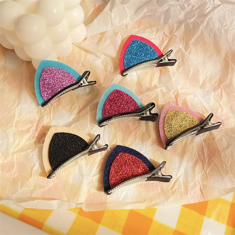 

1pc Cute Hair Clips For Girls Hairpins Barrettes Alloy Velvet Hair Ornament Cat Ear BB Hairgrips Kids Hair Accessories