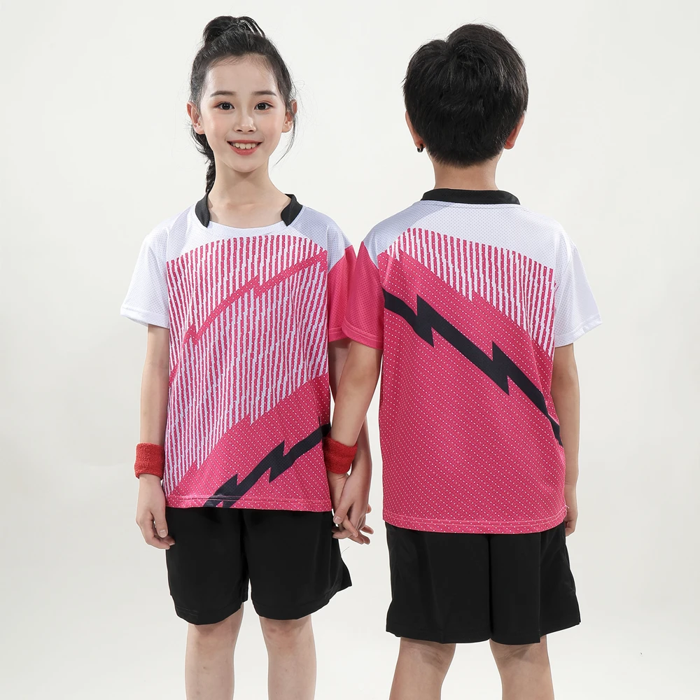 

Kids Tennis Shirt Shorts Child Badminton Wear Boys Girls Table Tennis Clothes Short Training Uniform Running Suit Sports Kit
