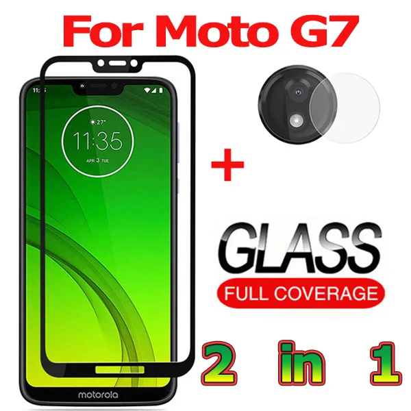 3-в-1 закаленное cтекло Motorola Moto G7 Plus G7 Power kамера cтекло Moto G7 Play защитное cтекло на Moto G7 Power закаленное стекло на Motorola Moto G7 Play защитное cтекло Moto G7 Plus стекло Motorola Moto G7 glass - Color: G7 2-in-1