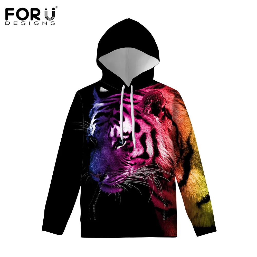 FORUDESIGNS/3D толстовки; Креативная одежда с принтом тигра и волка в стиле Харадзюку; мужской повседневный спортивный костюм; сезон осень-зима; Poleron Hombre; спортивная одежда - Цвет: Коричневый