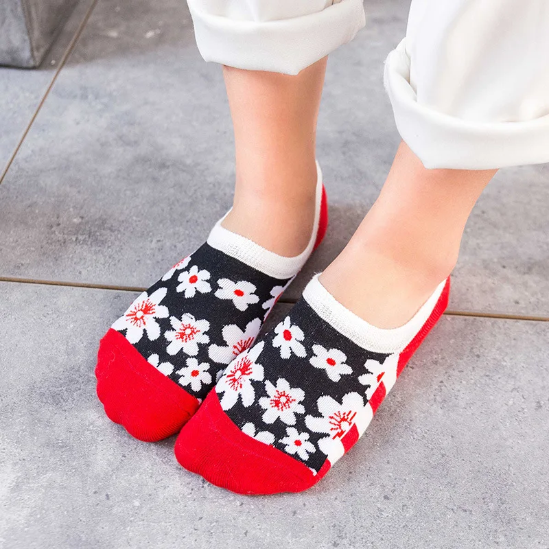 Повседневные хлопковые смешные короткие носки на весну и лето Веселые женские