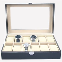 faux leather watch box display case organizer jewelry storage box 12 slot ring earring watch watch box jewelry display cabinet