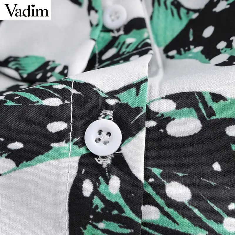 Женское элегантное платье vadim с принтом листьев миди поясом-бабочкой и карманами