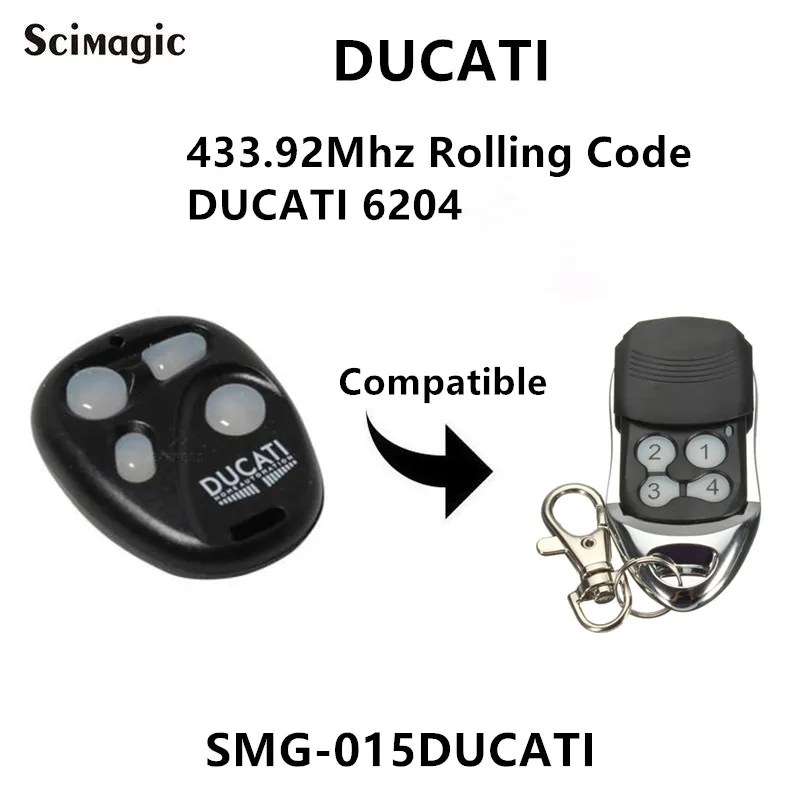 

DUCATI 6204 Garage Door Remote Control 433.92MHz Rolling Code Gate Opener Transmitter Key Chain
