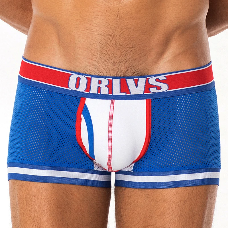 ORLVS Брендовое удобное нижнее белье мужские боксеры трусы дышащие нейлоновые Cueca