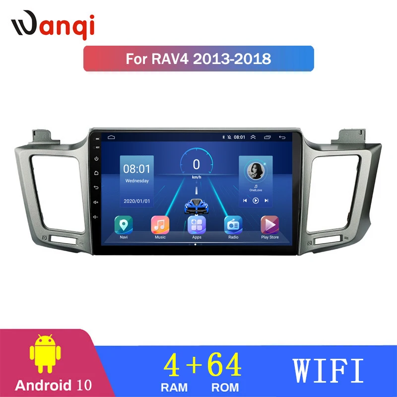 Wanqi Android 10 0 автомобиля DVD Mltimedia GPS навигации Системы для TOYOTA RAV4 2013-2018 Автомобильное
