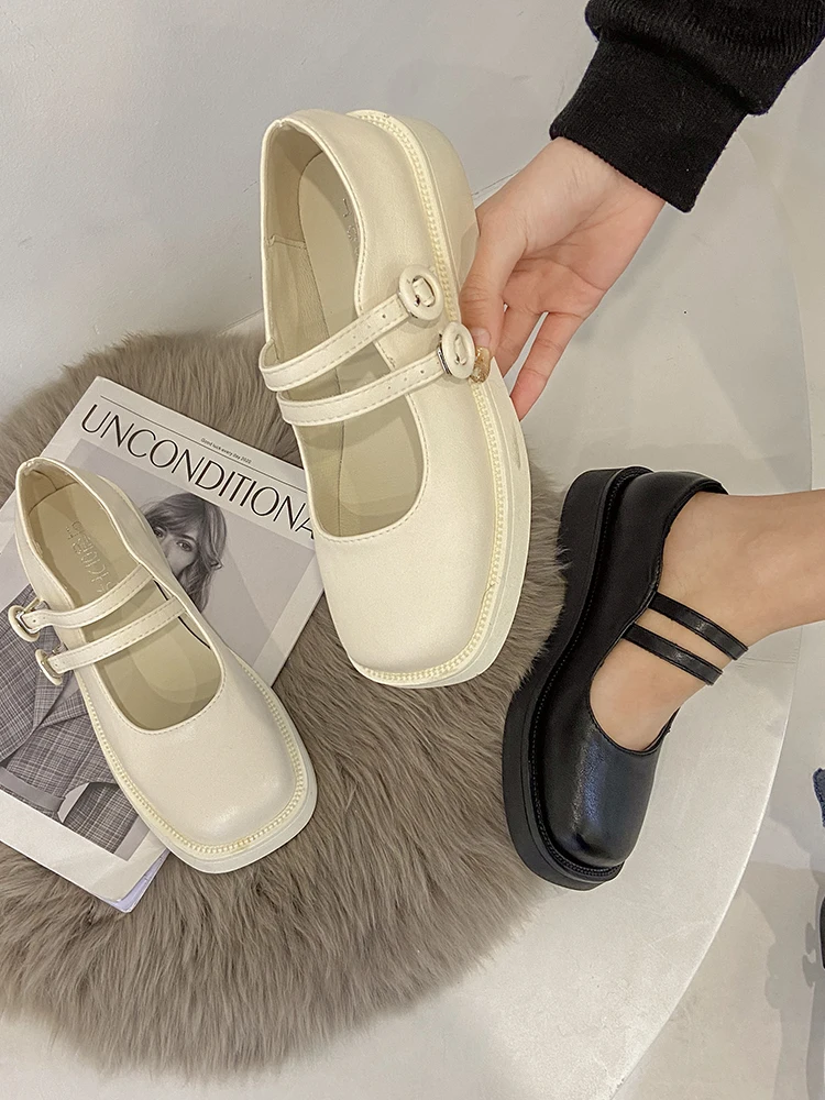 

Туфли женские кожаные, на толстой подошве, в британском стиле, универсальные, весна-осень 2021