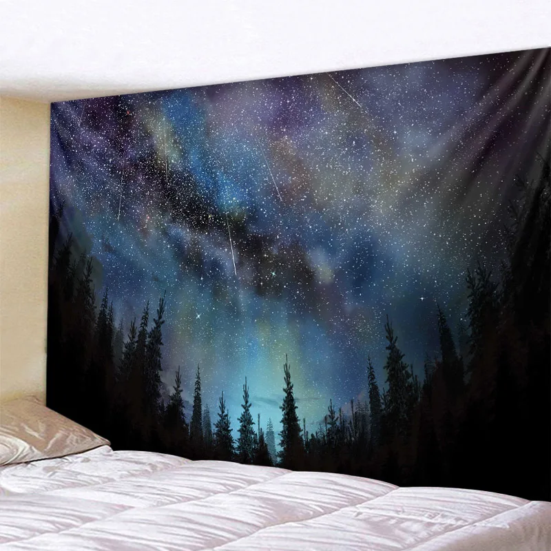 

Mysterious forest wall hanging mandala tapestry starry sky yoga mat sleeping pad polyester bohemian psychedelic decoration