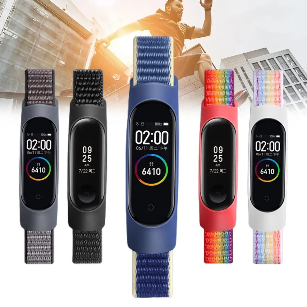 Аксессуары для браслета Mi band 5 ремешок нейлоновый браслет наручных часов Miband4 Miband5