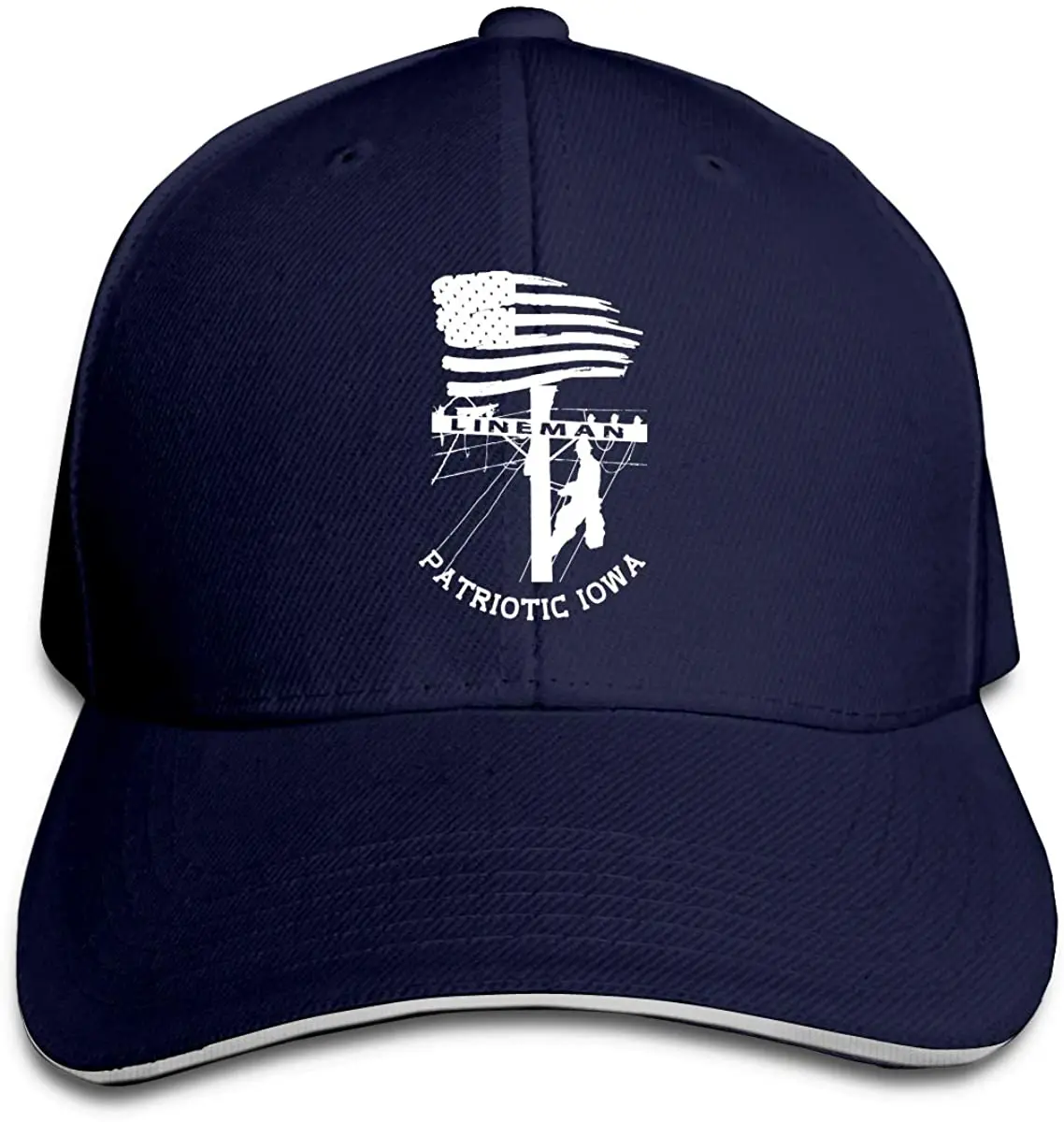 

Patriotic Iowa Power Pole Electric Cable Lineman Unisex Hats Trucker Hats Dad Baseball Hats Driver Cap