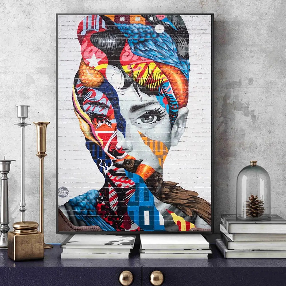 

Modern Figure Street Canvas Wall Art Paintings Graffiti Beautiful Woman Paintings For Living Room Home Decor Pictures