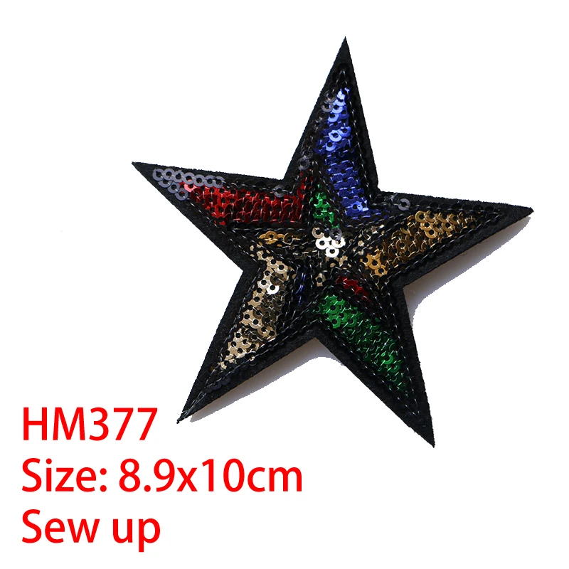 Cartoon Decorative Patch Stars Starfish sequins icon Embroidered Applique Patches For DIY Iron on Badges clothes Stickers | Дом и сад