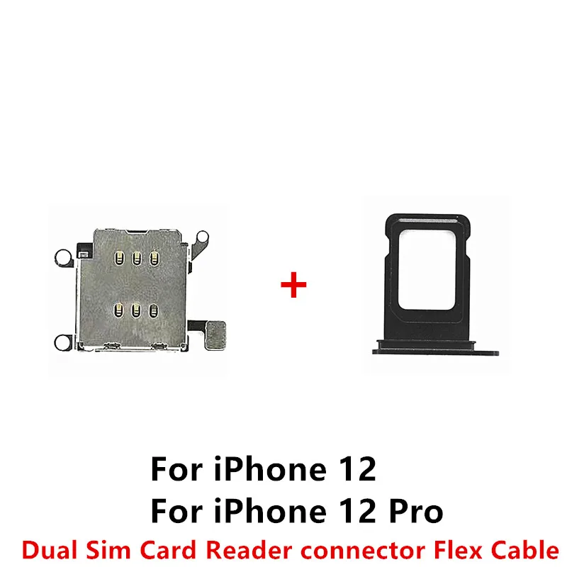 

Repair Replacement Parts Dual Sim Card Reader Connector Flex Cable for IPhone 12 Sim Card Tray Slot Holder for IPhone 12 Pro