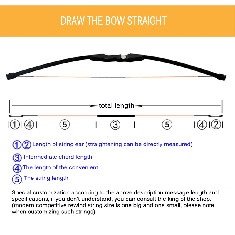 Длинные пряди для стрельбы из лука сменные черные Рекурсивные аксессуары