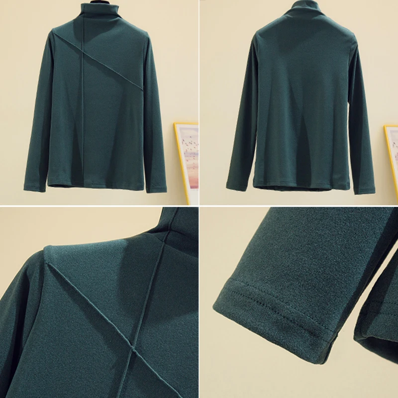 

BOBOKATEER Long Sleeve Top Women 2020 T Shirt Women Clothes Mujer Camisetas Plus Size Woman Tee Shirt Turtleneck Femme T-shirts