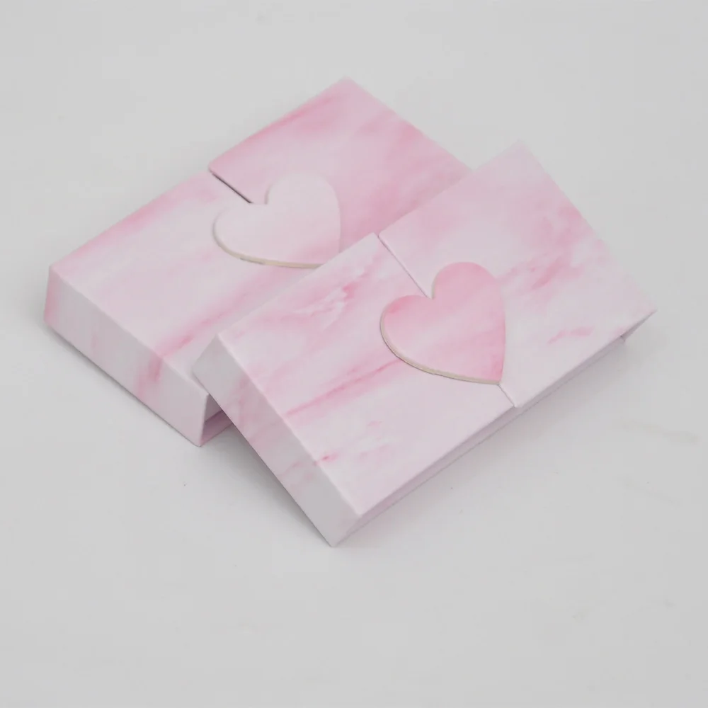 

Wholesale new rectangle book style eyelash packaging box marble pink faux cils makeup case lashes box case vendor fast shipping
