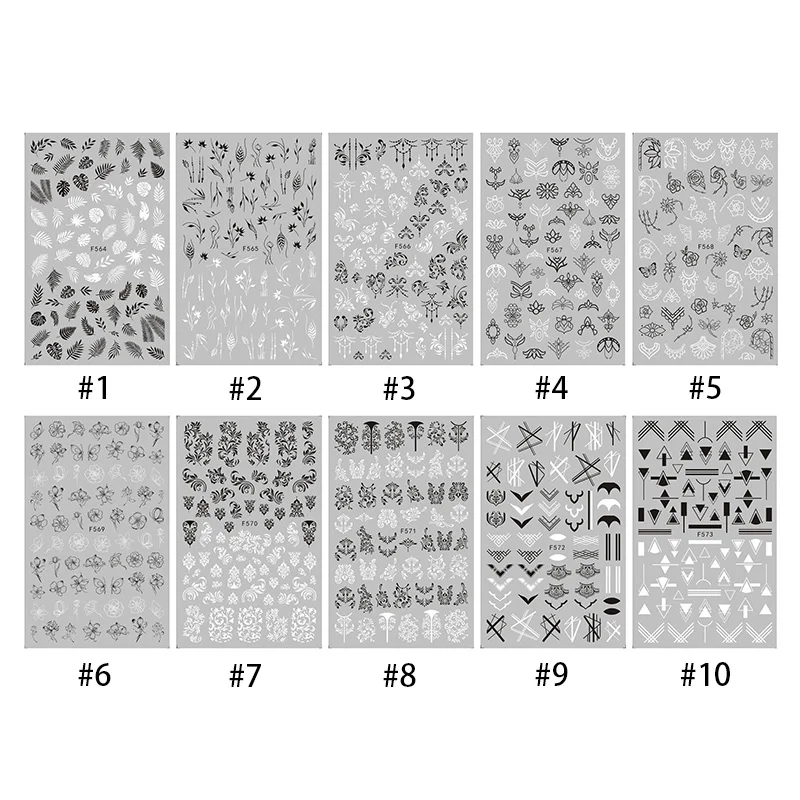 1 лист 3D наклейки для ногтей цветы тропические растения переводные аксессуары DIY |