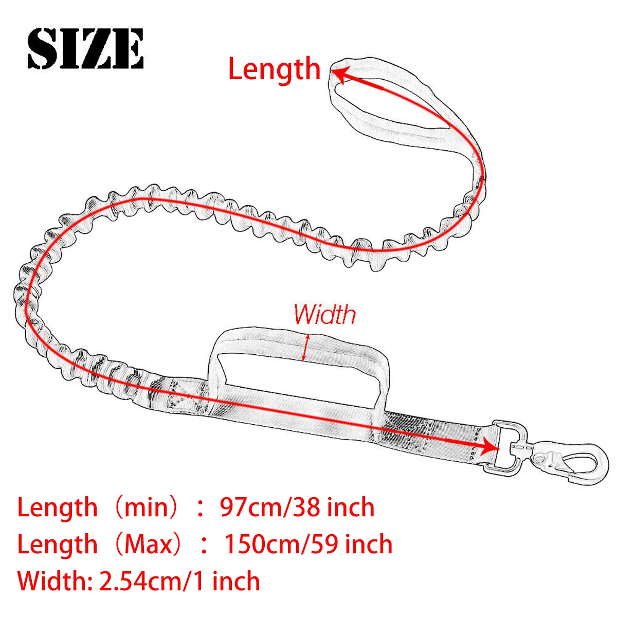 

Tactical Bungee Dog Leash 2 Handle Quick Release Cat Dog Pet Leash Elastic Nylon Walk Leads Rope Military Dog Training Leashes