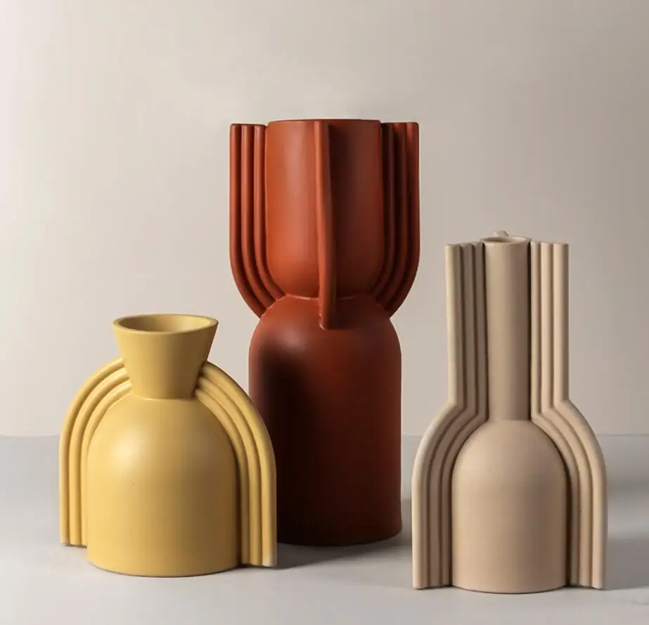 

Nordic creative home decoration Morandi ear vase art geometry living room porch model room living room vase