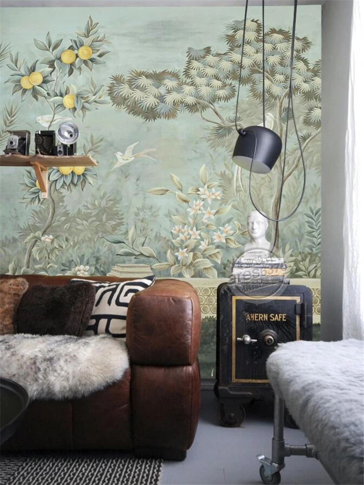 Wellyu пользовательская Ретро Фреска в европейском стиле 3d дворец ручная роспись