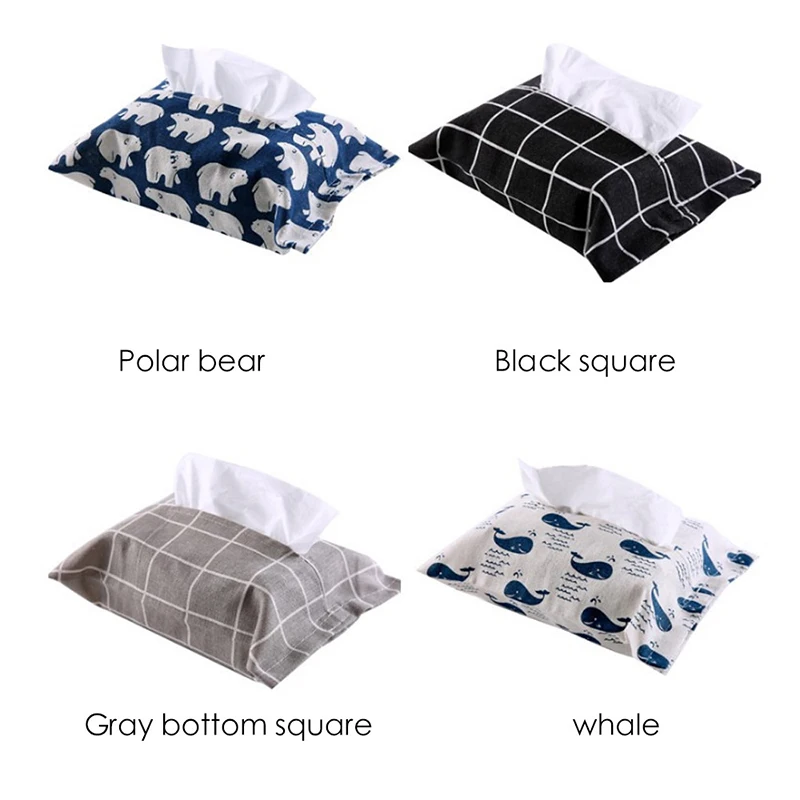 

Fabric Napkin Case Cute Cartoon Tissue Box Car Toilet Pumping Napkin Cover Paper Boxes Home Draw Paper Tissue Cases Container