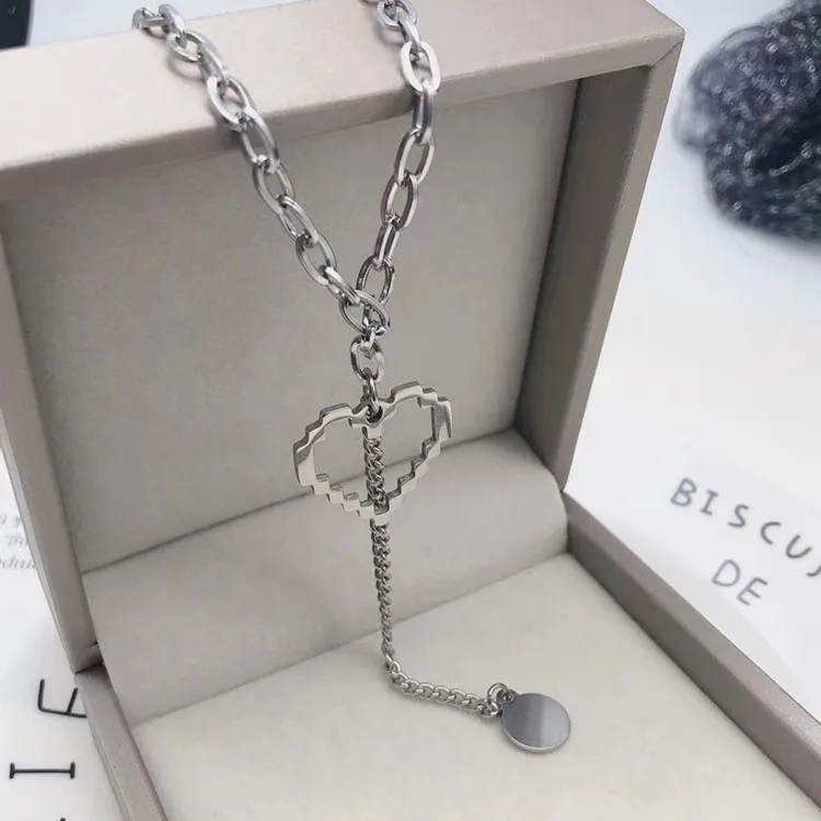 Новое южнокорейское ожерелье из титановой стали женское колье до ключиц в стиле